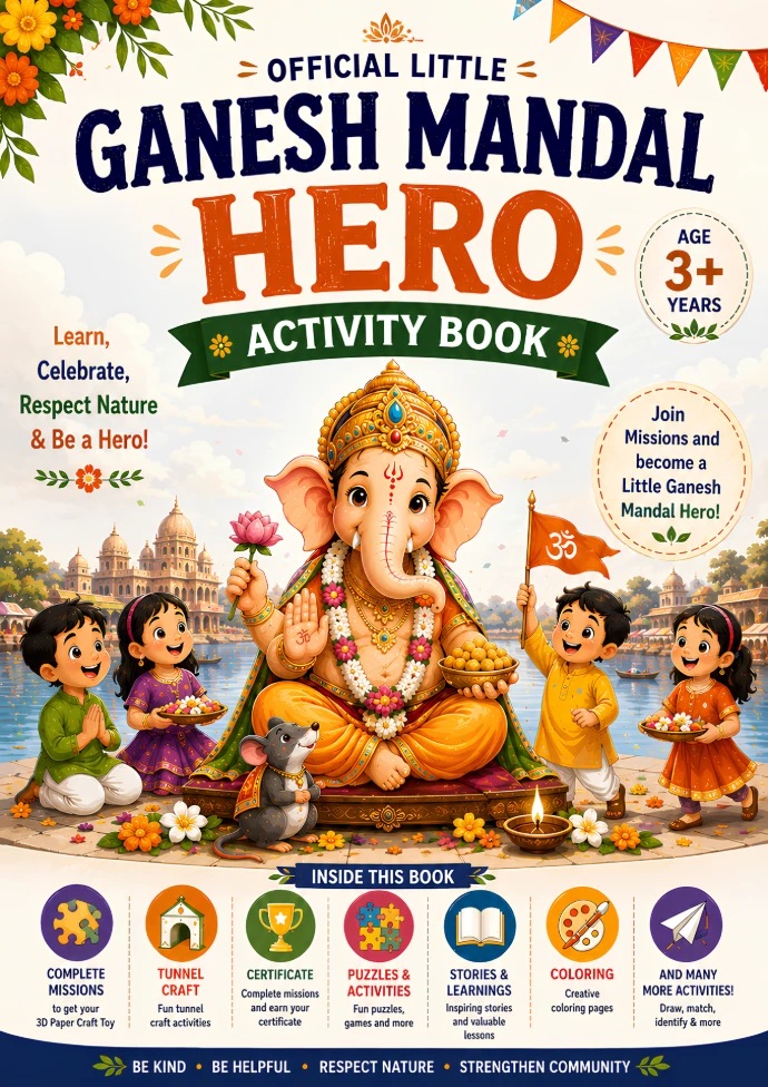 Little Ganesh Mandal Hero | Activity Book for Kids 3+
